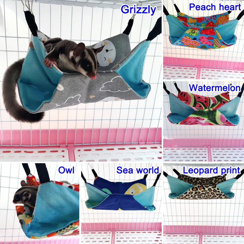 

Pet Hammock Hanging Bed Nest Double Layer Canvas Hammock Hamsters Chinchillas Ferrets Hammock Guinea Pig Rabbit Cage Accessories