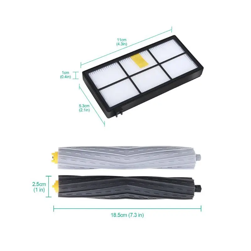 

Roller Brush Hepa Filter Side Brush Replacement Parts Set for roomba 800 Series