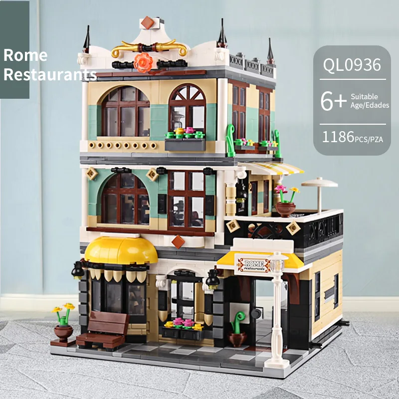 

Yeshin 15010 Street Building Toys Roma Restaurant Toys Building Blocks Bricks Kids Toys Chrismas Gifts