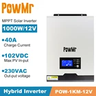 Зарядное устройство PowMr, 1000 Вт, 12 В, с точкой немодулированного синусоидального сигнала, 220 В, 20 А