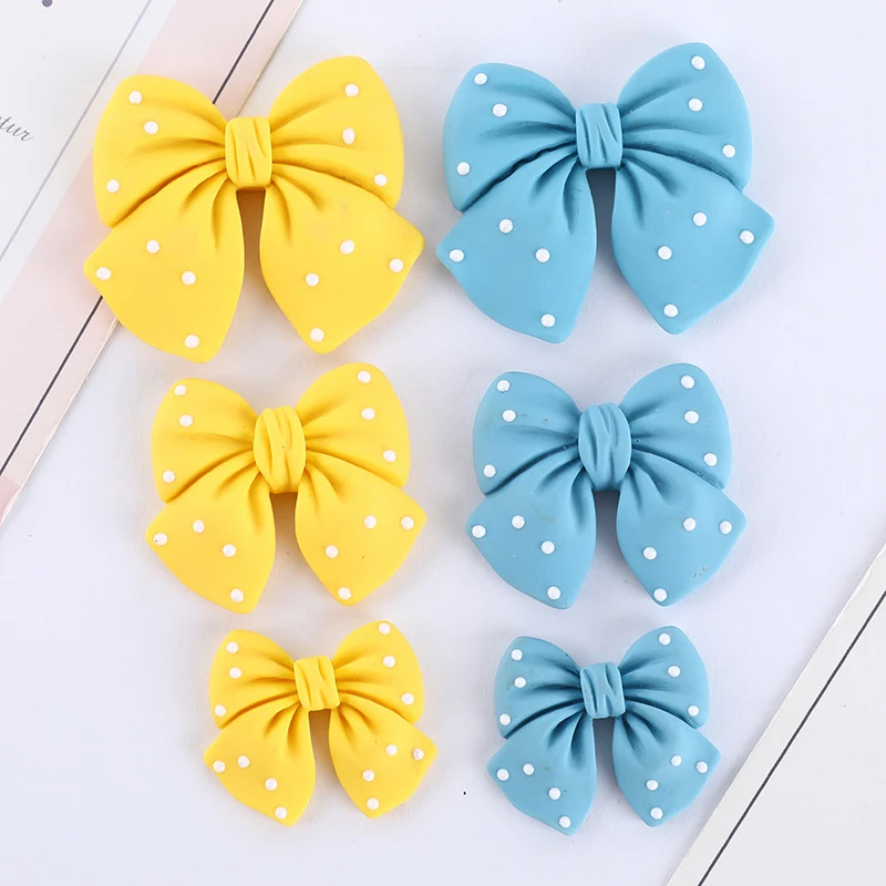 20pcs cute dot bowknot resin crafts diy childrens hair clips necklaces mobile phone shell patch decorative material accessories free global shipping