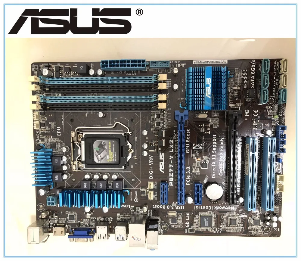 Материнская плата для ASUS P8Z77-V LX2 оригинальная десктопная Intel Z77 Cpu Corei7/i5/i3 32 Гб PCI-E 3 0