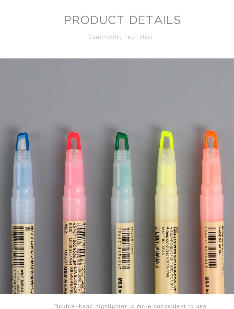 1 шт., MUJI, двойная головка, кристалл, перспективное окно, двойной цвет, яркие цвета, хайлайтеры, рекламные маркеры, Подарочные канцелярские товары