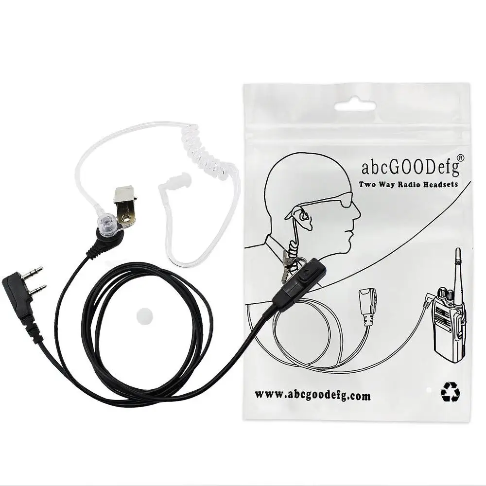 2 Pin PTT MIC иди и болтай Walkie talkie гарнитура Тайное Акустическая трубка In-ear наушник для