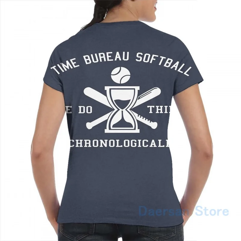 Время Бюро Софтбол Летучая мышь для мужчин футболка женщин со сплошным принтом