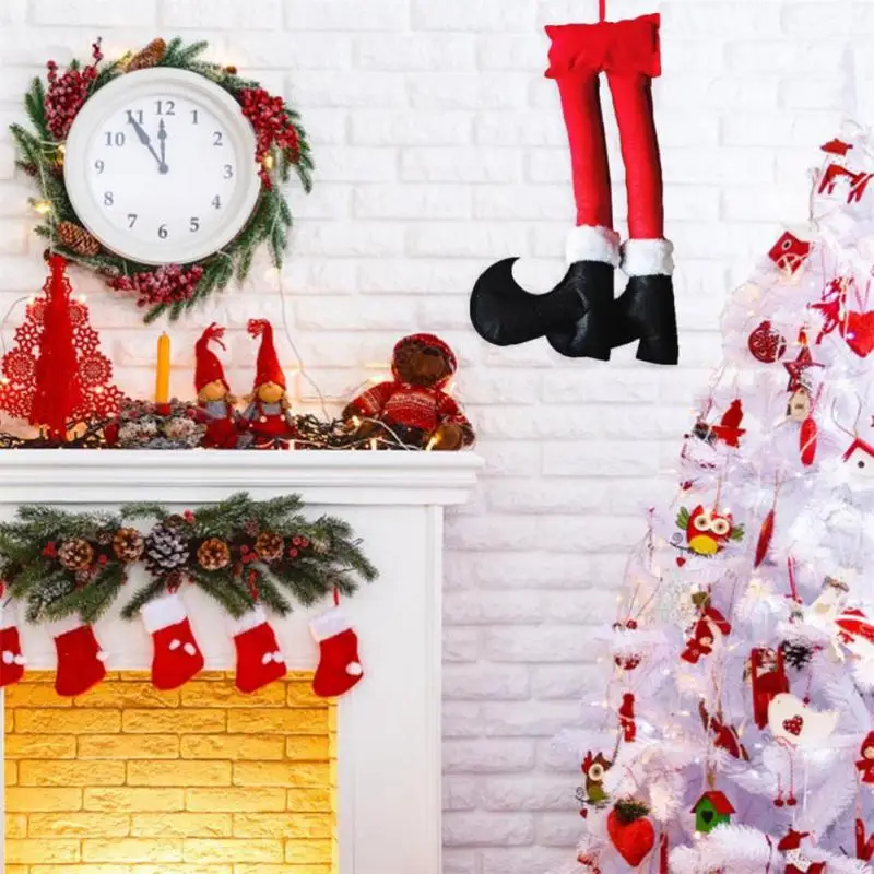 Рождественский эльф вор ножки Санты венки 52 см Рождественская елка