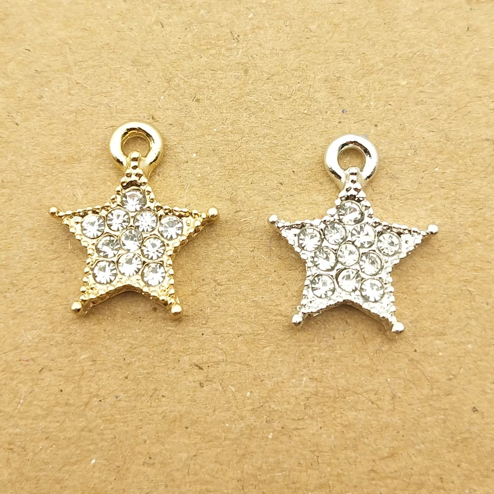 

10 шт 13x14 мм с украшением в виде кристаллов со звездой, для изготовления браслета Ассорти ювелирные изделия делая модные серьги кулон ожерель...