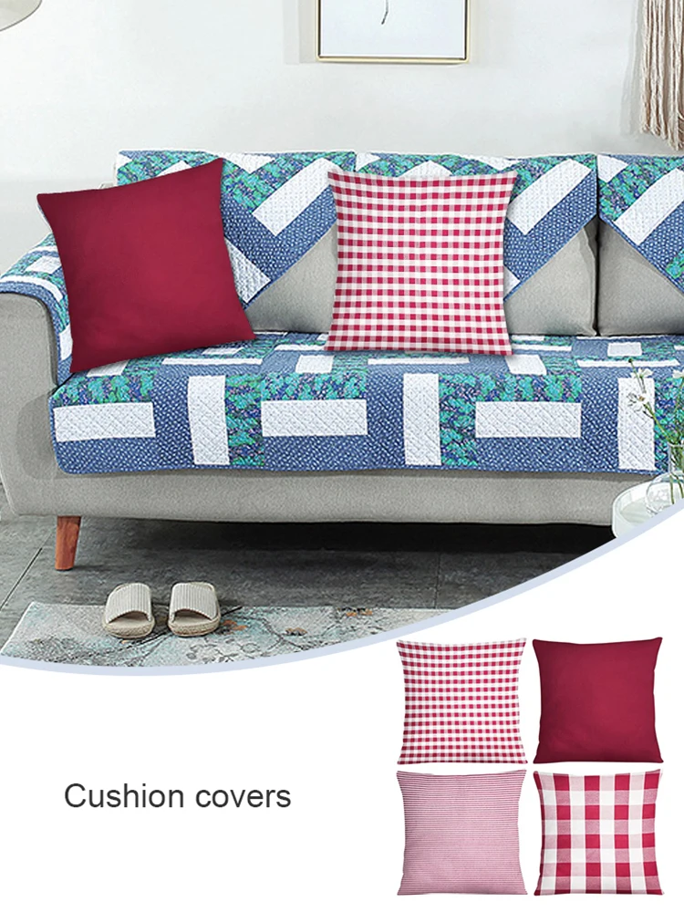 

Cushion Cover Soft Square Pillow Case Protector Set with Invisible Zipper Square Decorative Pillows Cover Soft 45x45cm 4PCS