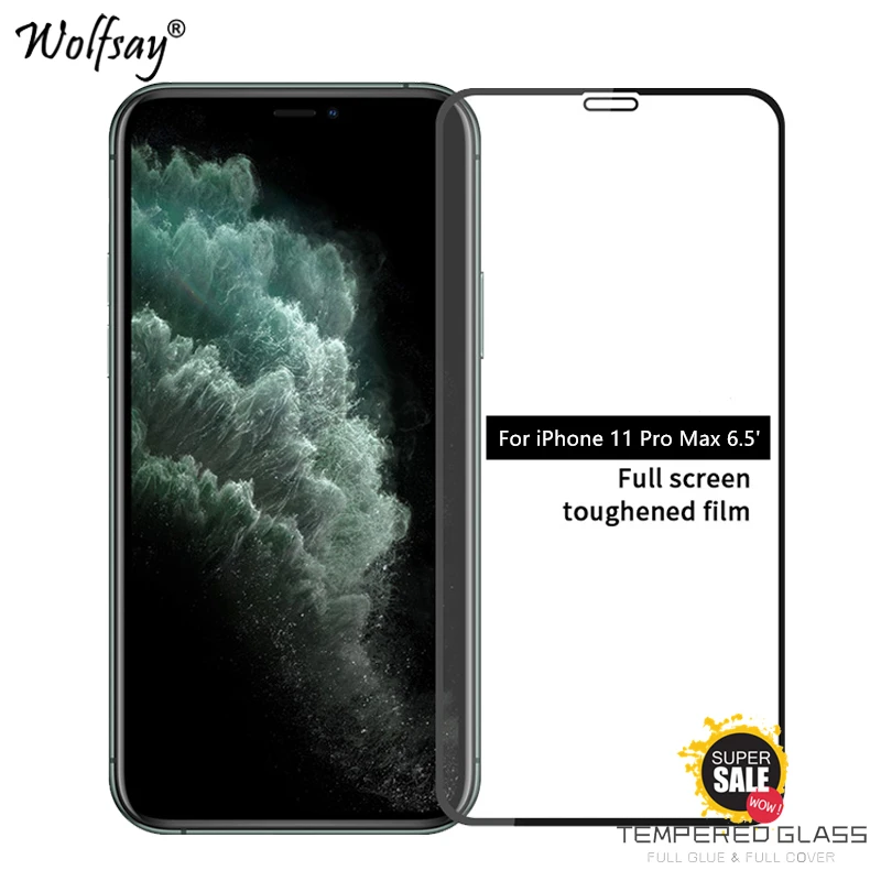 

2PCS Full Glue Glass For iPhone 11 Pro Max Screen Protector Tempered Glass For iPhone 11 Pro Max Glass Film For iPhone11 Pro Max
