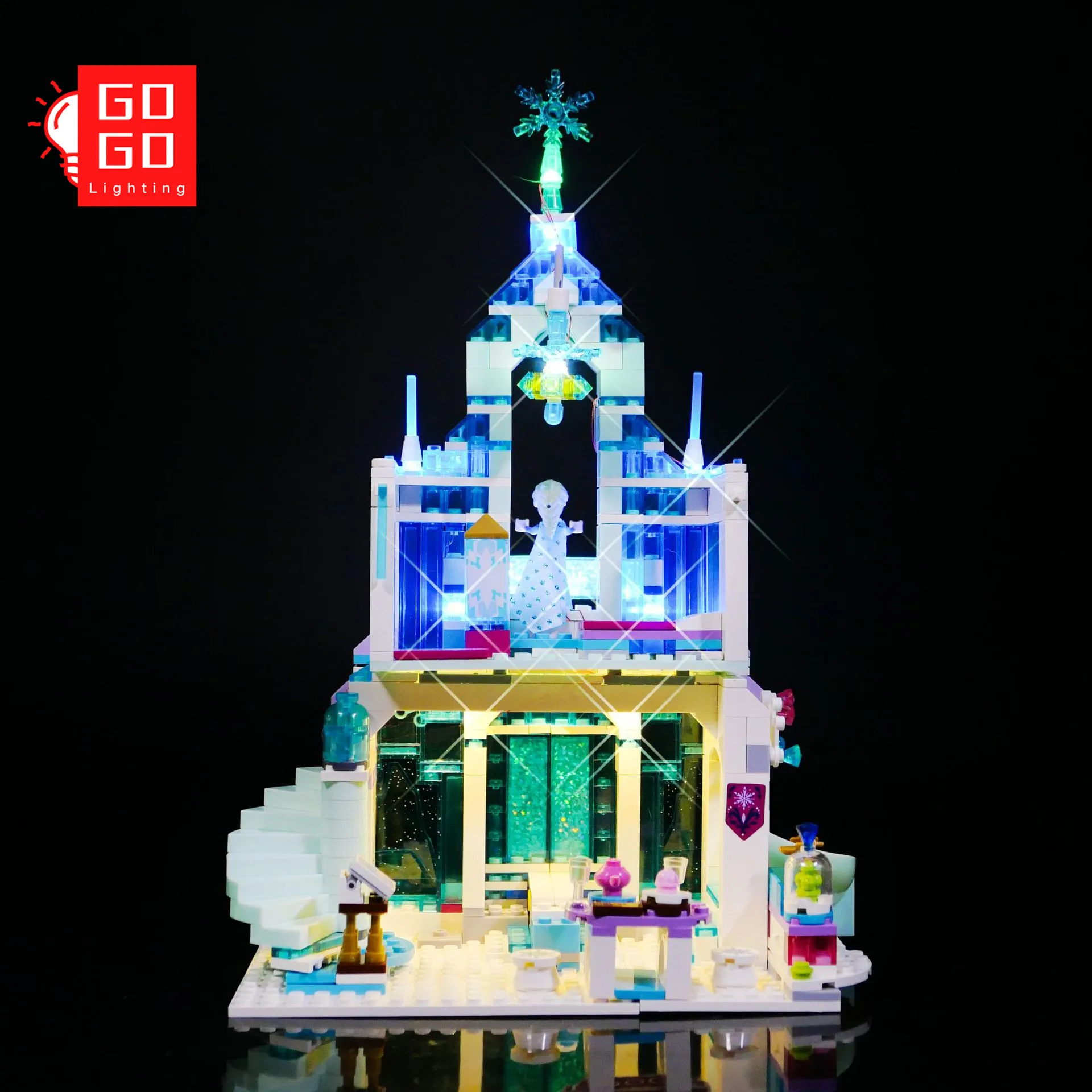 

GOGOMOC Brand LED Light Up Kit For lego 43172 41148 Elsa's Magical Ice Palace bricks light bricks toys (only light no model)