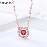 queenkiss nc639 jewelry wholesale fashion lady girl birthday wedding round aaa zircon 18kt rose gold white gold pendant necklace