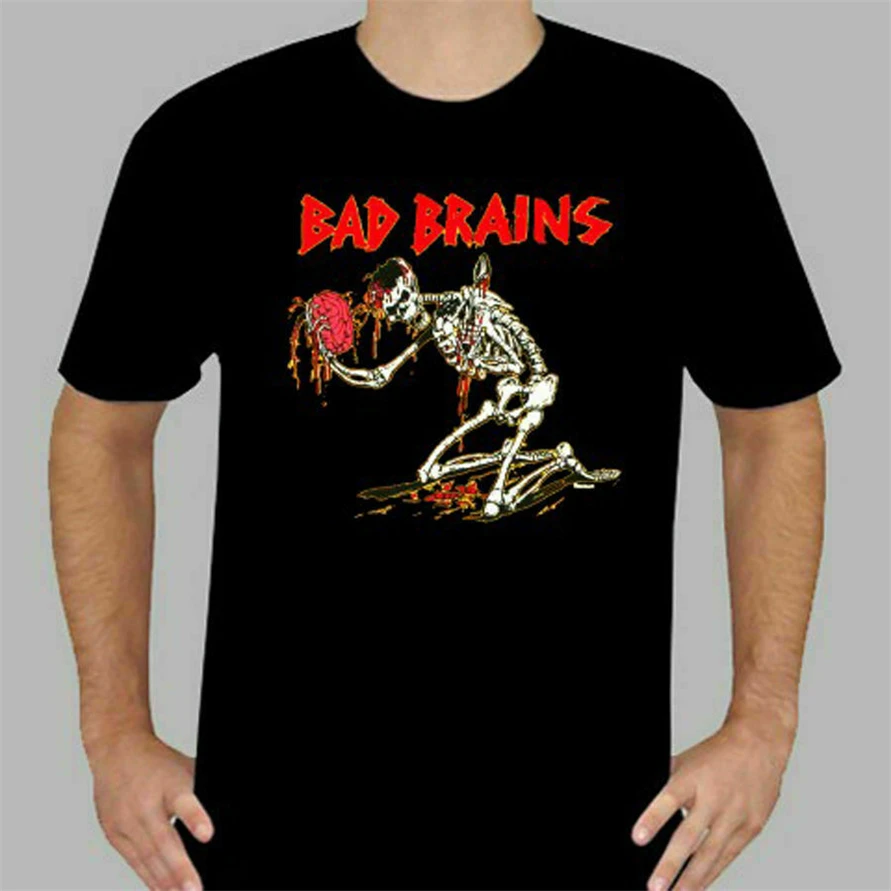 Neu Bad Brains Скелет Панк Логотип рок-группы футболка Custom Пользовательские