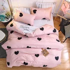 Nordic розовый постельные принадлежности сердце милый комплект постельного белья, простыня, пододеяльник наволочка односпальная кровать Queen король домашний текстиль супер мягкие постельное белье