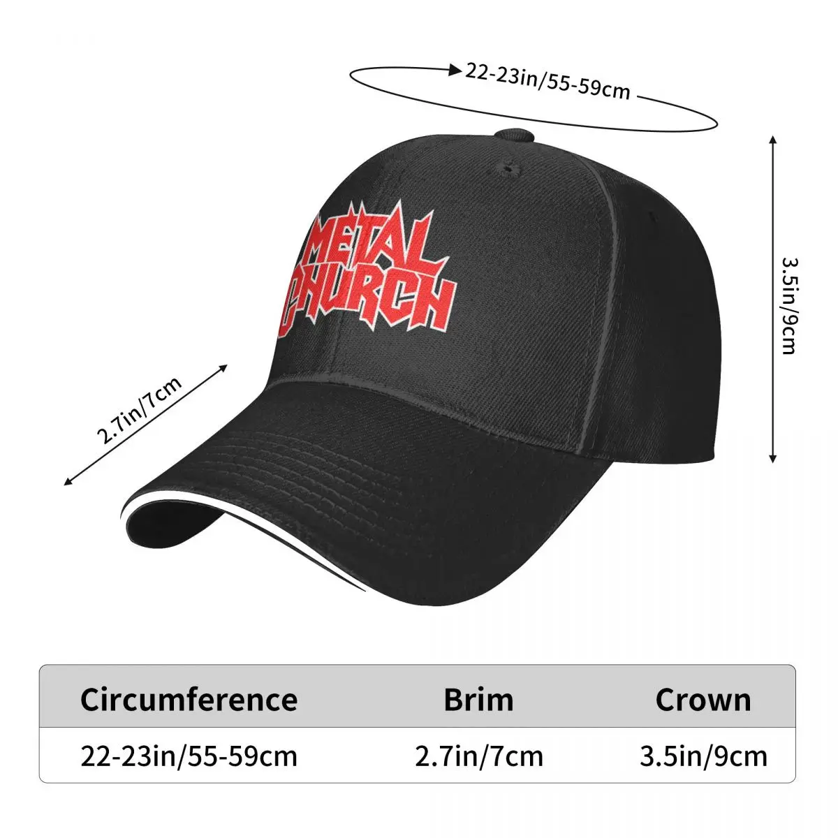 

Metal Church Men's New Baseball Cap the metal band Fashion Sun Hats Caps for Men and Women