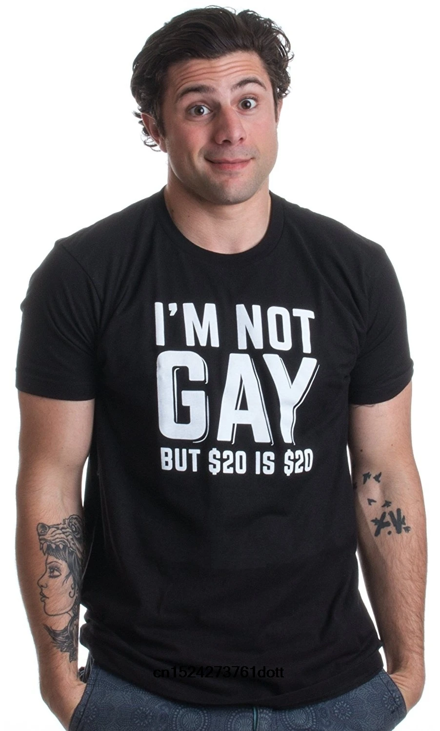 Модная мужская футболка с надписью I'm not Gay but $20 is забавные вечерние футболки