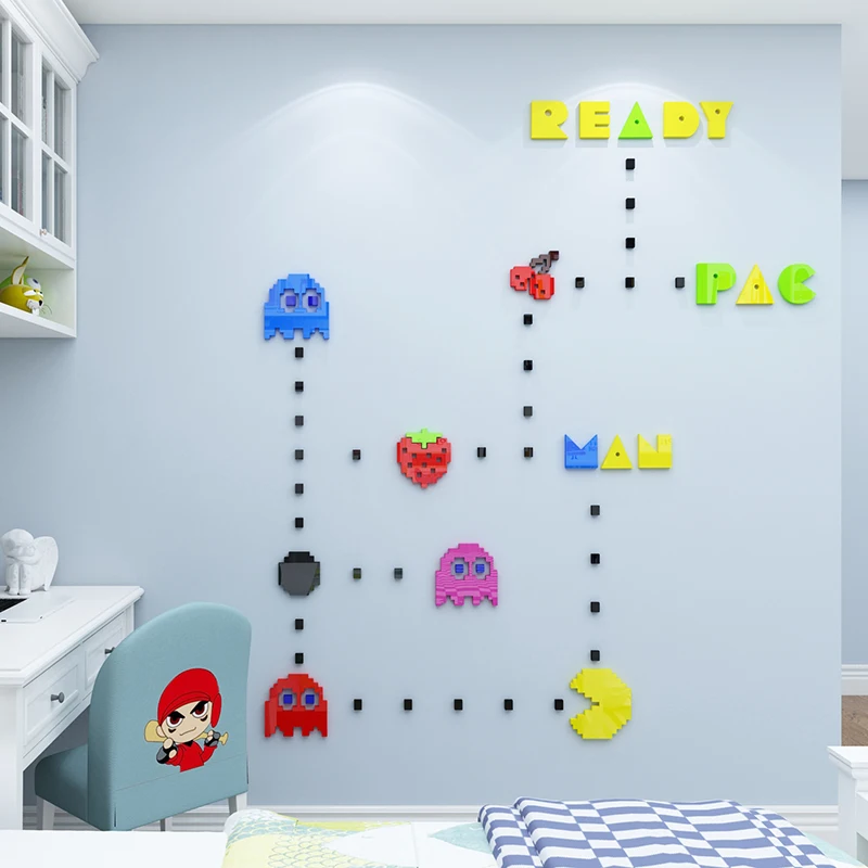 WS41 мультяшная Пиксельная игра настенное украшение картина для детского сада