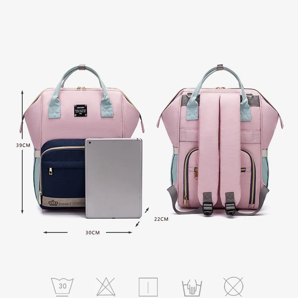 

Lequeen Baby Bags Ergonomics Mommy Bag Breathable Diaper Bag Backpacks Double Dry Wet Separation Zone Waterproof Maternity Bag