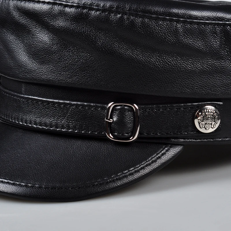 Pudi man Натуральная овечья кожа военная шапка Кепка для мальчиков новый стиль