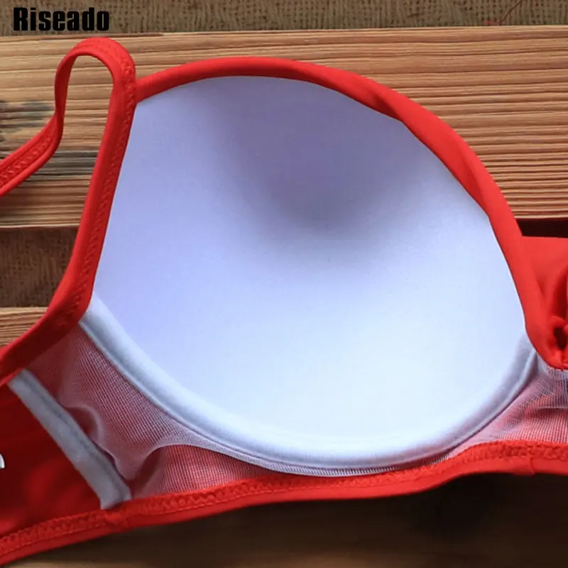 

Riseado Sexy Bikinis 2021 Push Up Swimwear Women Dot Print Swimsuit Brazilian biquini Twisted Beachwear Strap Bathing Suit XXL