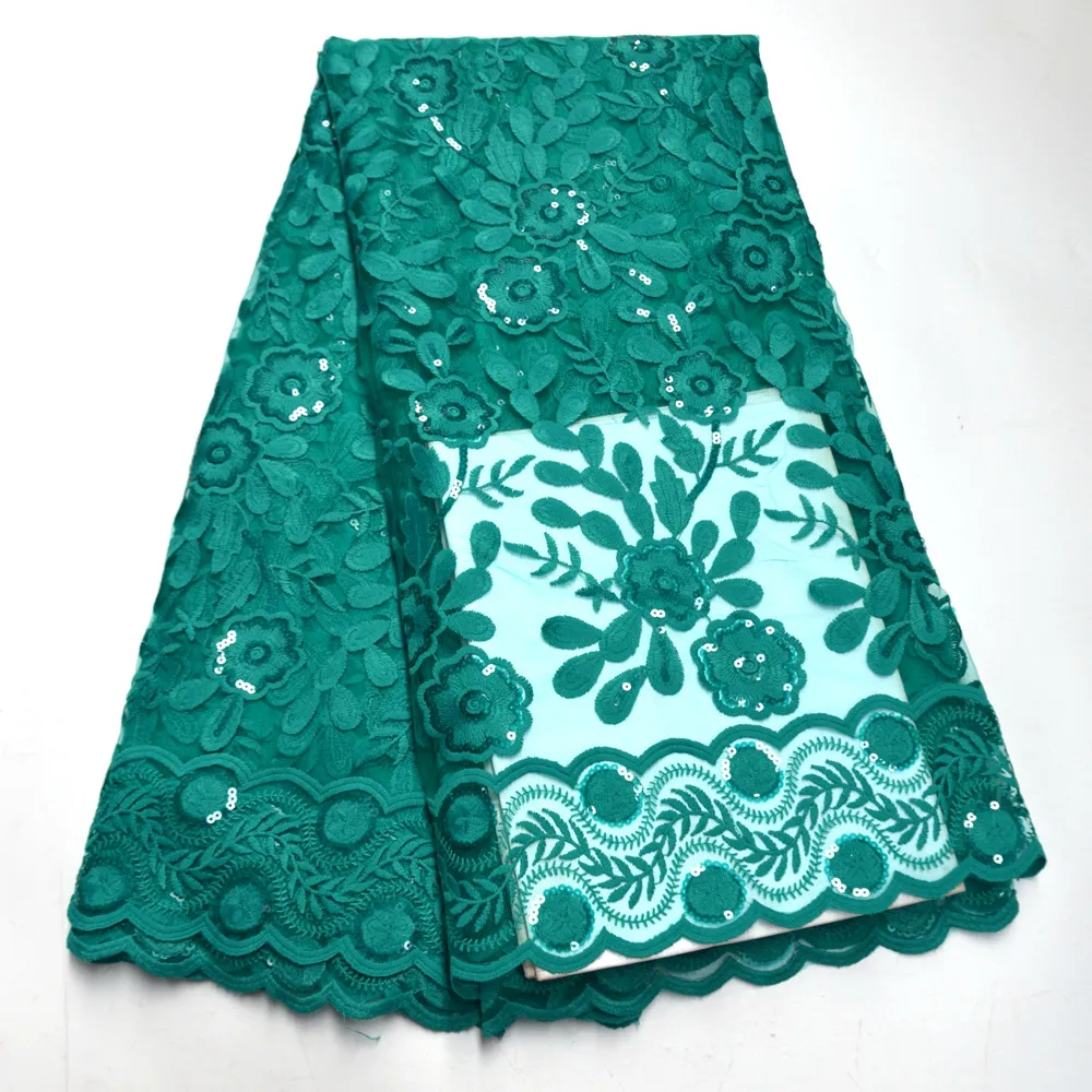 

Sequins Lace Fabric 2020 High Quality Lace Sky Blue French Sequence Tulle Lace For Evening Party Dress
