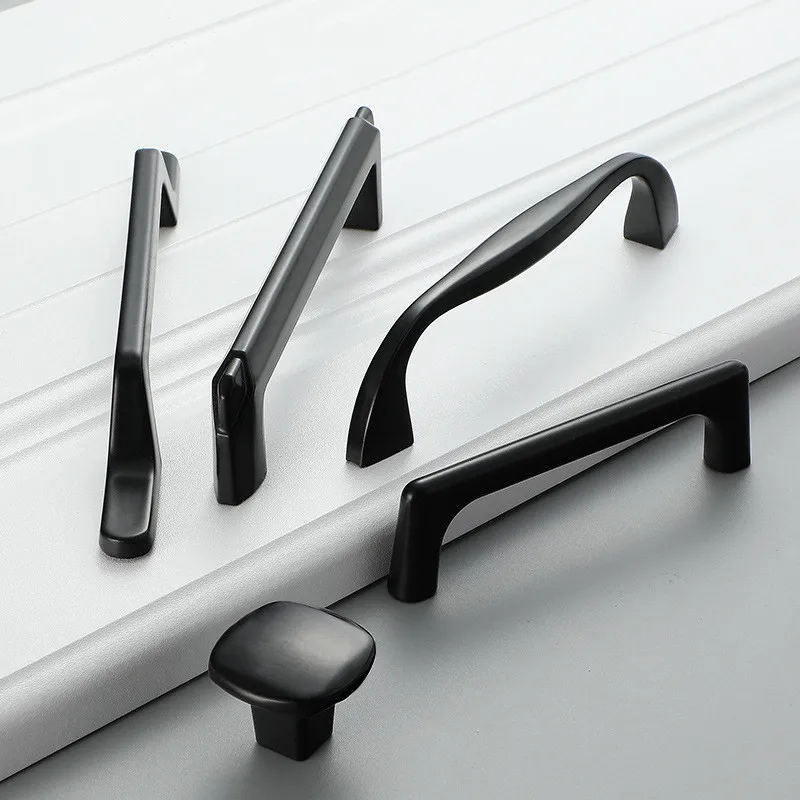 KK &amp FING американский алюминиевый сплав черный кухонный шкаф ручки твердые для