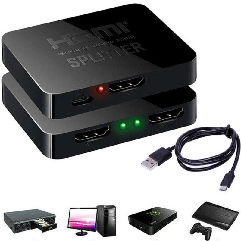 Larryjoe HDCP 4K HDMI split ter Full HD 1080p видео HDMI коммутатор 1X2 split 1 in 2 Out усилитель двойной дисплей для HDTV DVD