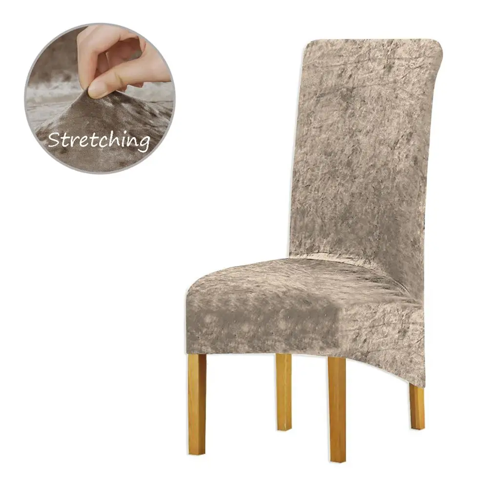 Бархатные растягивающиеся чехлы для стульев с высокой спинкой XL новый стиль
