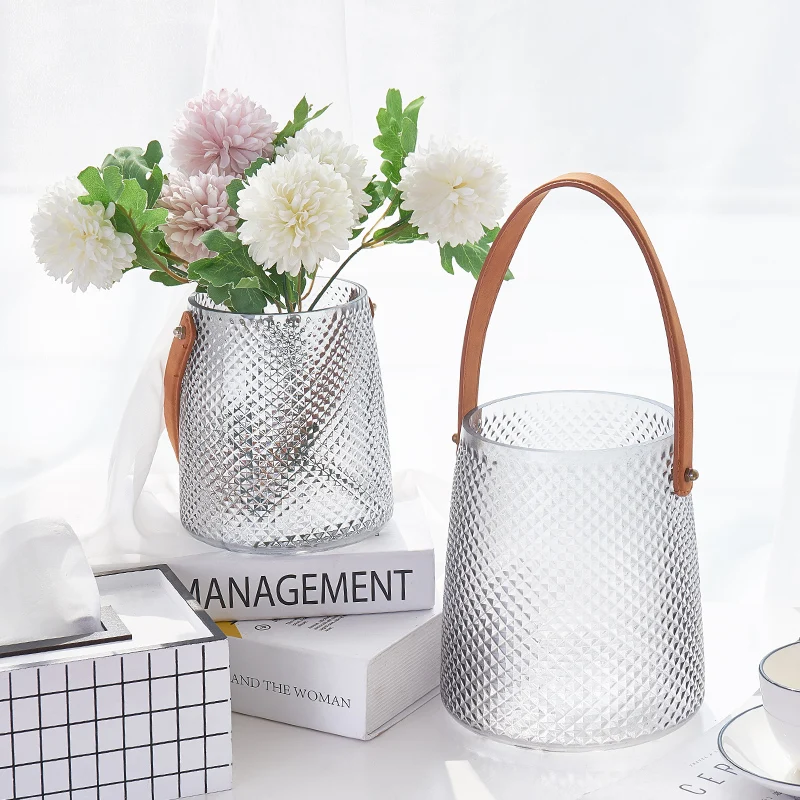 Скандинавские стеклянные вазы для дома Цветочная композиция портативная