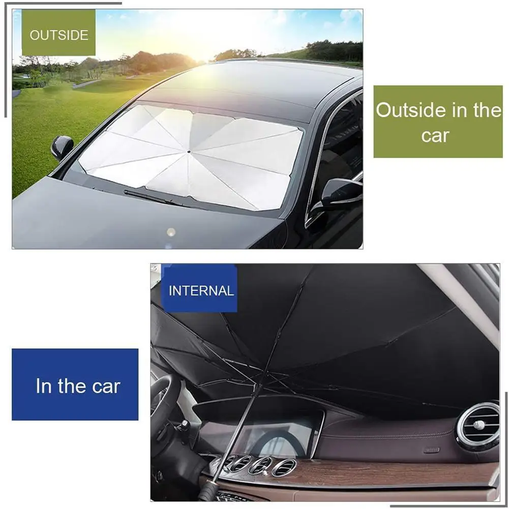 

Retractable Folding Car Parasol Sun shade Umbrella Auto Front Window Windshield Cover Block SUV Ray Protector Accessories