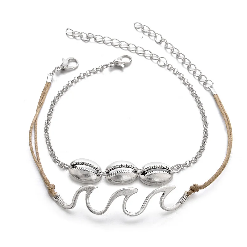 2 шт./компл. модные браслеты на лодыжке для женщин ручная работа волнистые