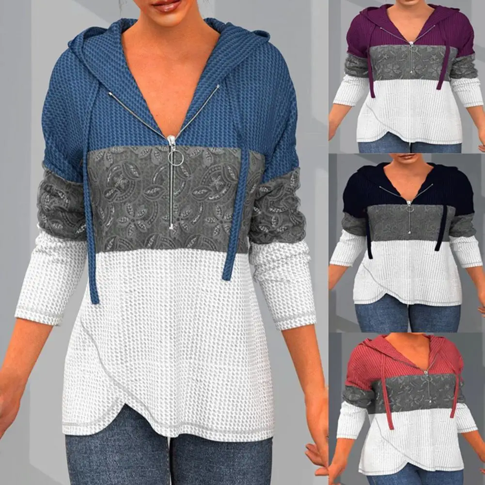 

Модная износостойкая Женская толстовка с капюшоном Осенняя толстовка с кулиской в стиле пэчворк