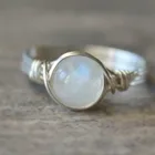 Элегантное женское кольцо с белым лунным камнем серебряного цвета модные ювелирные изделия для свадебной вечеринки
