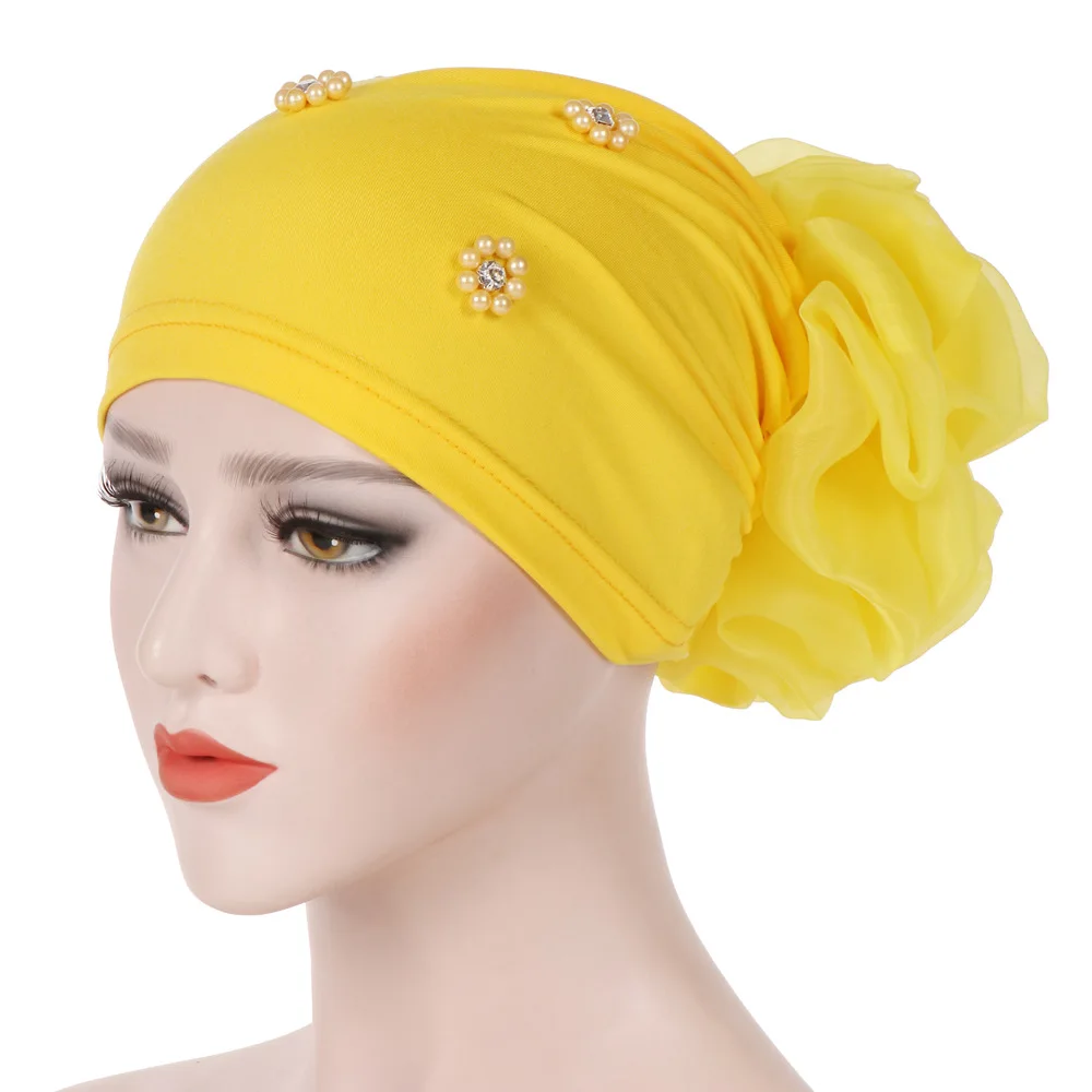 

2020Women Floral India Hat Flower Stretchy Beanie Turban Bonnet Chemo Cap For Cancer Patients Ladies Bandanas African Head wrap