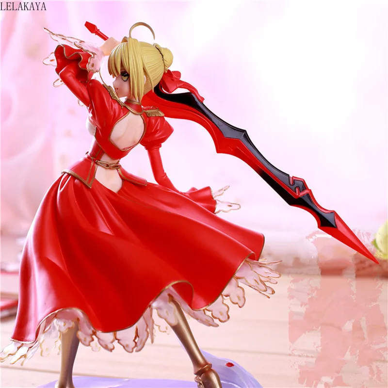 23 см Fate Stay Night Extra Red Saber Нерон Клавдий Цезарь Augustus Germanicus Боевая версия ПВХ фигурка Коллекция Модель