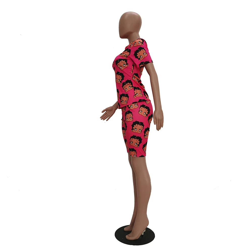 Wjustforu Женский Повседневный домашний костюм с принтом из мультфильма комплект