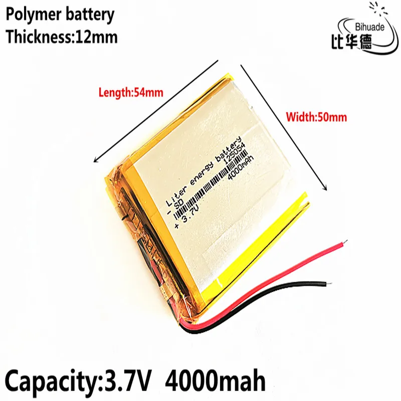 Bateria de Polímero de Lítio Instrumentos de Navegação Pces Bihuade Qulity 3.7 v 4000 Mah 125054 Mp3 Mp4 Brinquedos Pequenos 10 Bom