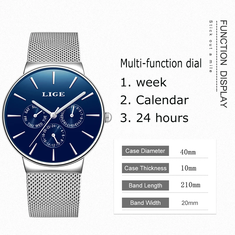 LIGE New Dress Women Watches Fashion Casual Rose Gold Quartz Watch Laides Business mesh steel Waterproof Clock Relogio Feminino | Наручные