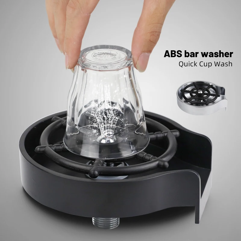 

Faucet Glass Rinser One-handed Operation Automatic Cup Washer Coffee Pitcher Wash Cup Tool Bar Glass Rinser Home Kitchen Tool