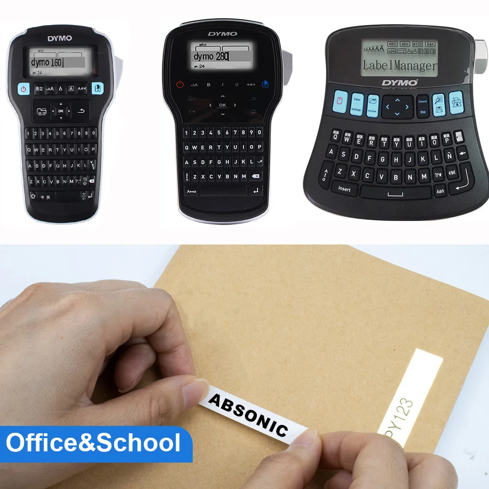 Absinic черный на желтых лентах для печати этикеток лента принтера Dymo 40918 D1 9 мм