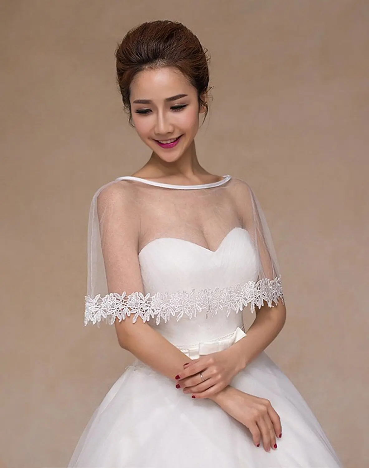 Appliques Lace Bridal Scarfs Boleros Tulle Cape Ivory Wedding Jackets Wraps Accessories In Stock | Свадьбы и торжества