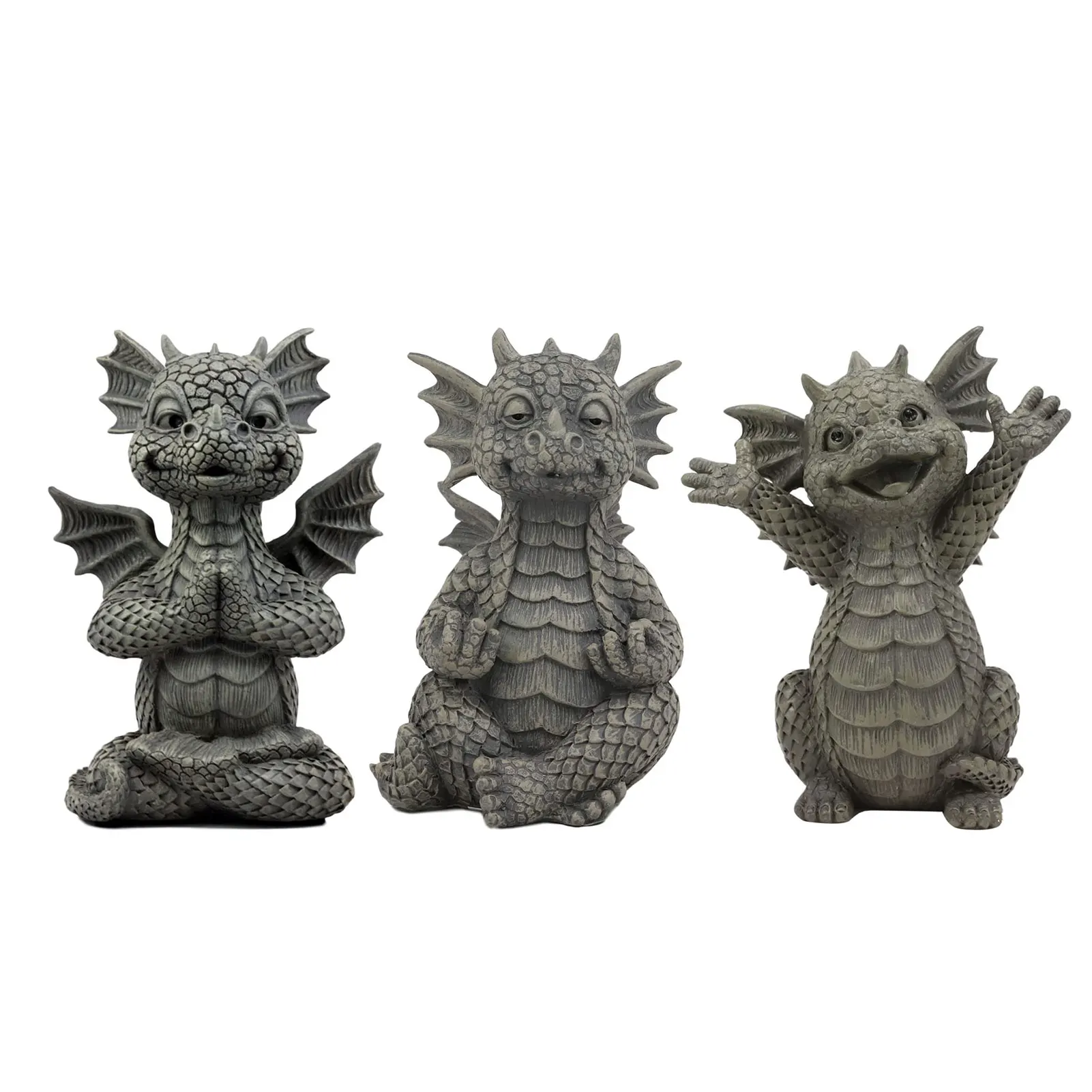 

Dragon Statue-Resin Zen Animal Yoga Handmade Figurine Art Sculptures Decoration For Indoor Outdoor Garden Lawn Yard Decor Gift