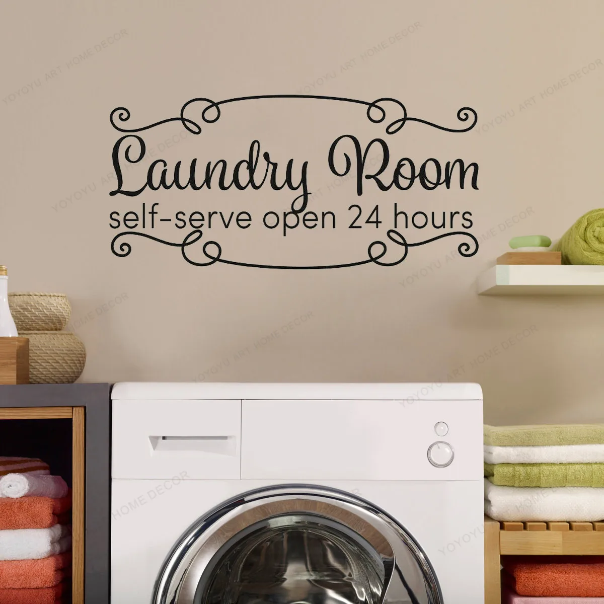 Самостоятельное открытие 24 часа стирка настенная наклейка художественная