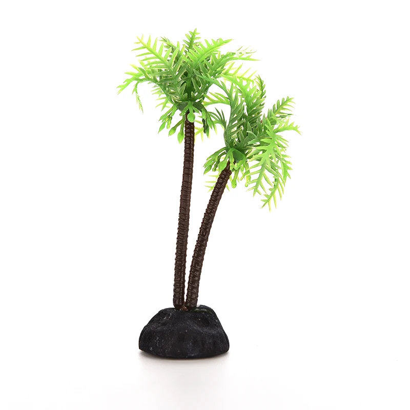 

1 Pcs Plastic Fish Tank Plants Ornament Decoration Aquarium Coconut Trees