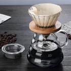 Набор для кофеварки Swabue Pour Over, набор стеклянных капельниц, фильтр V60, дуршлаг экологически чистый, 500 мл300 мл700 мл, многоразовый