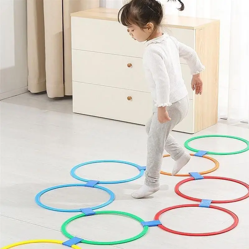 

1 Set Hopscotch Outdoor Ring Game Teaching Aid Sport Toy Fun Jumping Ring Game