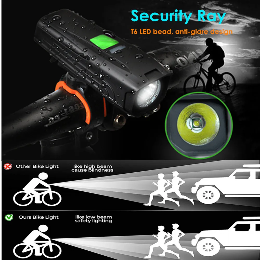 450LM USB Rechargeable Smart Bicycle Light Induction 2200mAh Bike Front Headlight Flashlight With Riding Taillight | Спорт и