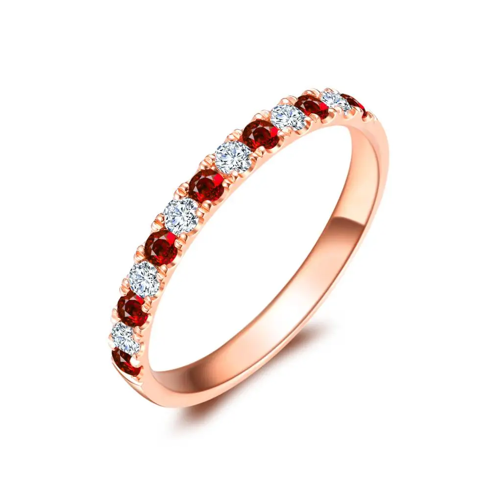 

Женское Обручальное Кольцо ZOCAI, 18 К, Золотое кольцо с натуральным бриллиантом и Рубином, подарок на день рождения, W06703