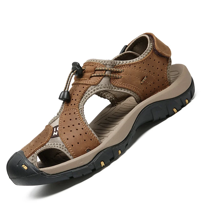 

on man sandalhas slippers em samool praia 44 for sandles breathable de male holes genuine footwear shoes piel italian size men