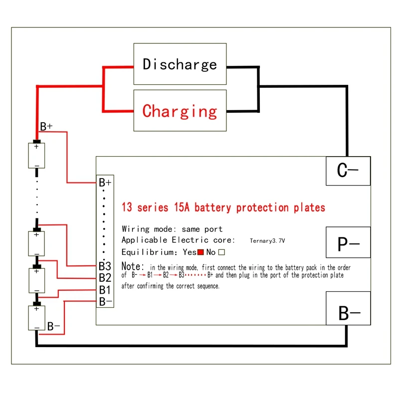 13S 48V 15A литий ионная Защитная плата Lipolymer Battery BMS PCB Board с радиатором для E Bike