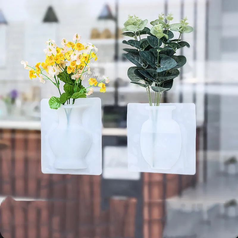 Белая силиконовая настенная ваза резиновая присоска наклейка бутылка для